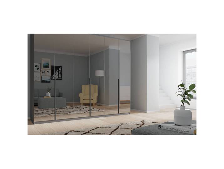 Armoire reflect+ 270 x 222cm Noir/Miroir gris Basic