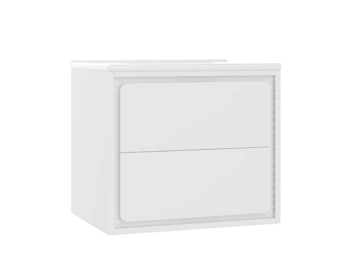 Meuble sous-vasque suspendu blanc avec éclairage LED et lavabo