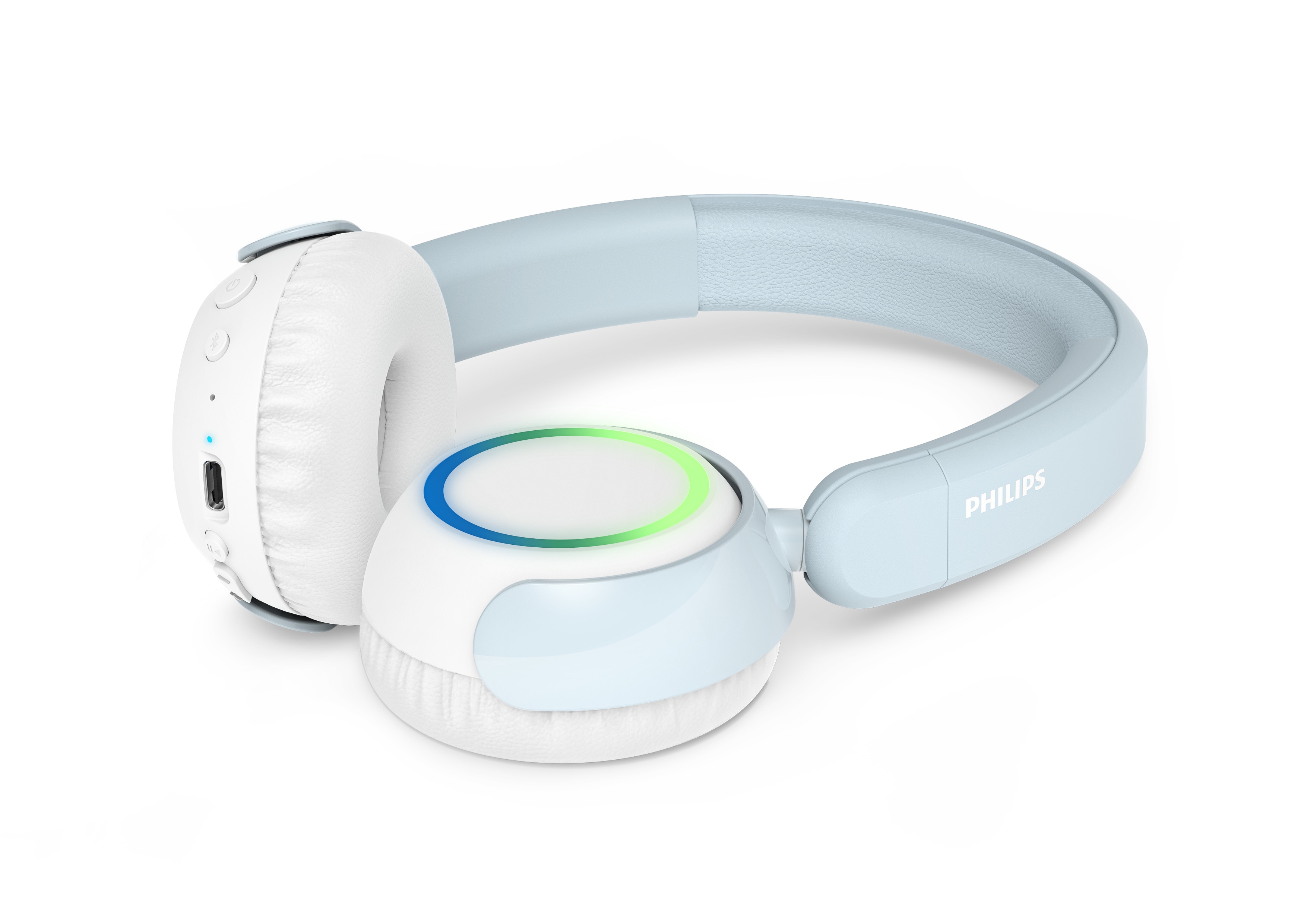 Philips TAK4200BL/00 kabellose und kabelgebundene On-ear Kopfhörer USB-C Bluetooth hellblau/weiß