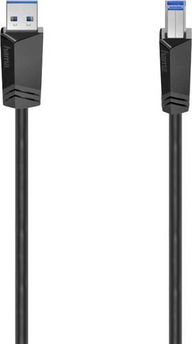 Hama USB-Kabel USB 3.2 Gen1 USB-A Stecker, USB-B Stecker 1.50m Schwarz 00200625