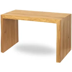 DELUKE® Holzbank Sitzbank EGON - Eiche Massiv mit Baumkante | Eichenbank Esszimmer Flur Garderobe Schlafzimmer | 80x40x45cm