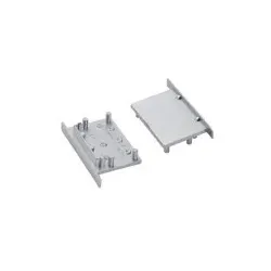 Brumberg 53025260 Endkappen-Set zu LED-Einbauprofil 53759260, Farbe: silber, Inhalt = 2 Stück