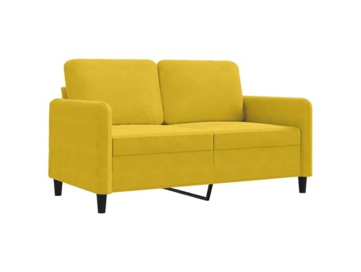 GHVBNMF 2-Sitzer-Sofa Samt Gelb 120 cm Sitzbreite Couch mit Metallgestell Moderne Polster-Couch aus gelbem Samtstoff für Wohnzimmer und Schlafzimmer mit dick gepolsterter Sitzfläche