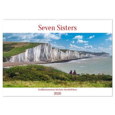 Seven Sisters - Großbritanniens höchste Kreidefelsen (Wandkalender 2026 DIN A2 quer), CALVENDO Monatskalender