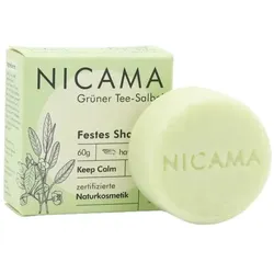 NICAMA Festes Shampoo Grüner Tee-Salbei (Keep Calm)