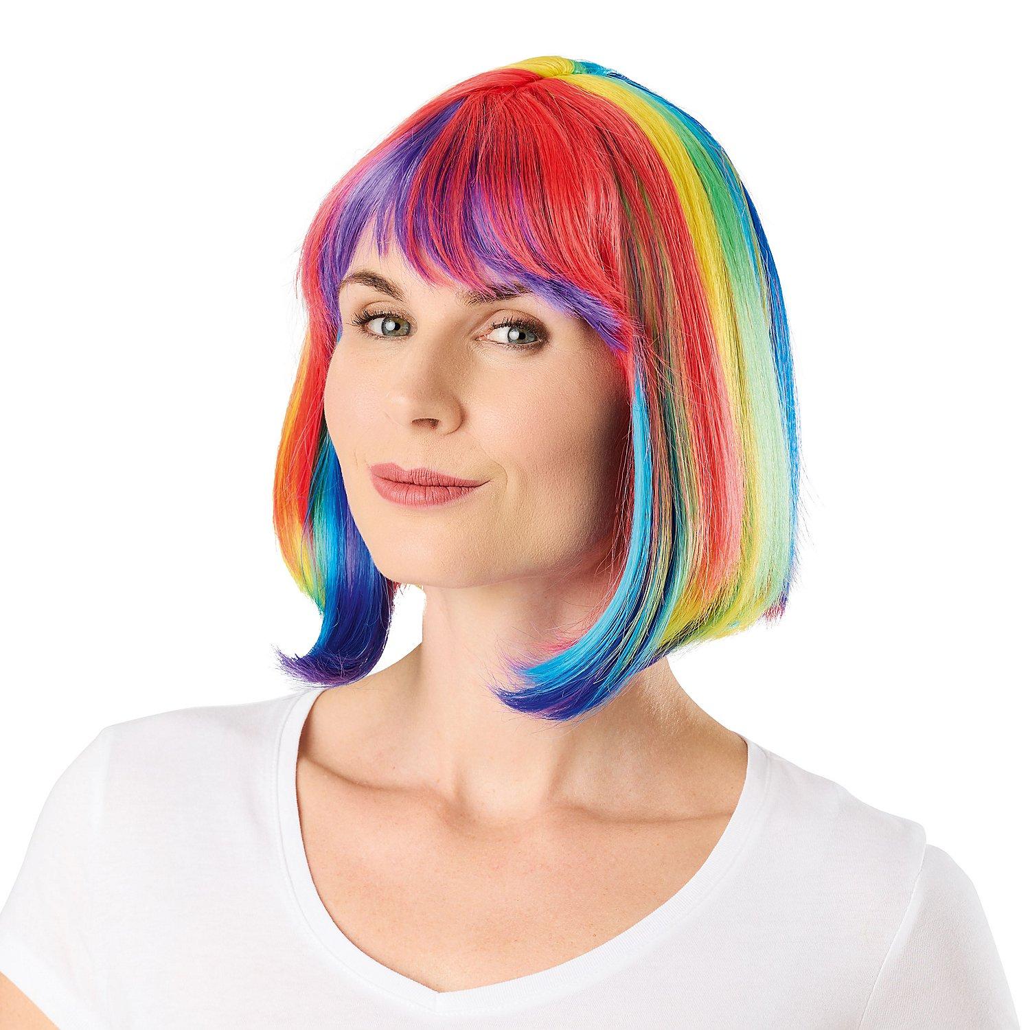 Longbob-Perücke "Rainbow"