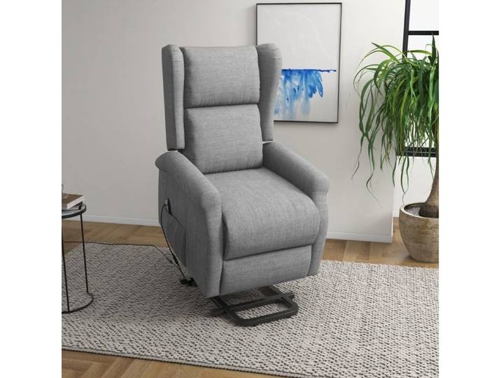 Fauteuil releveur électrique IVMEU inclinable 200 kg en tissu gris aide au lever poche latérale