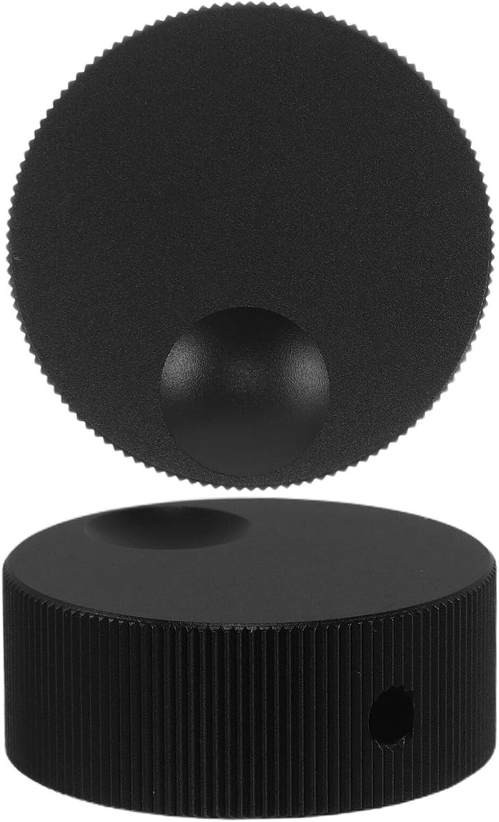 Zwarte aluminium potentiometer draaiknop voor audio afstemming en volumeregeling - 32 x 13 mm
