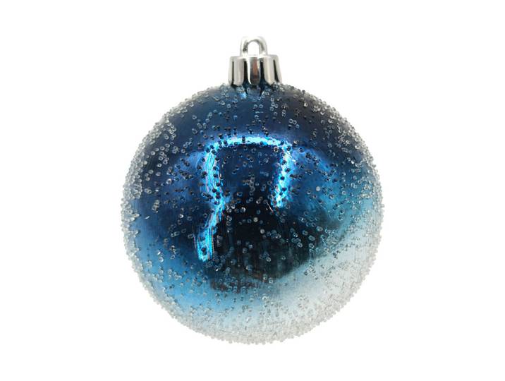 4er Set Plastikkugeln blau silber