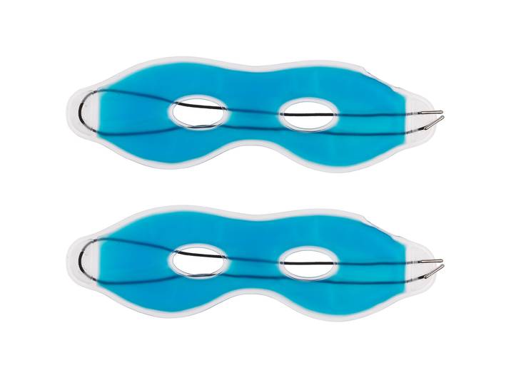 2er-Set Augenmaske mit Gelfüllung, kühlend, blau
