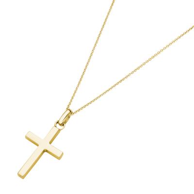 Kreuzkette SMART JEWEL "mit Anhänger Kreuz, Silber 925", gold, Halsketten, Damen, 45cm, Silber 925 (Sterlingsilber), Kreuzkette