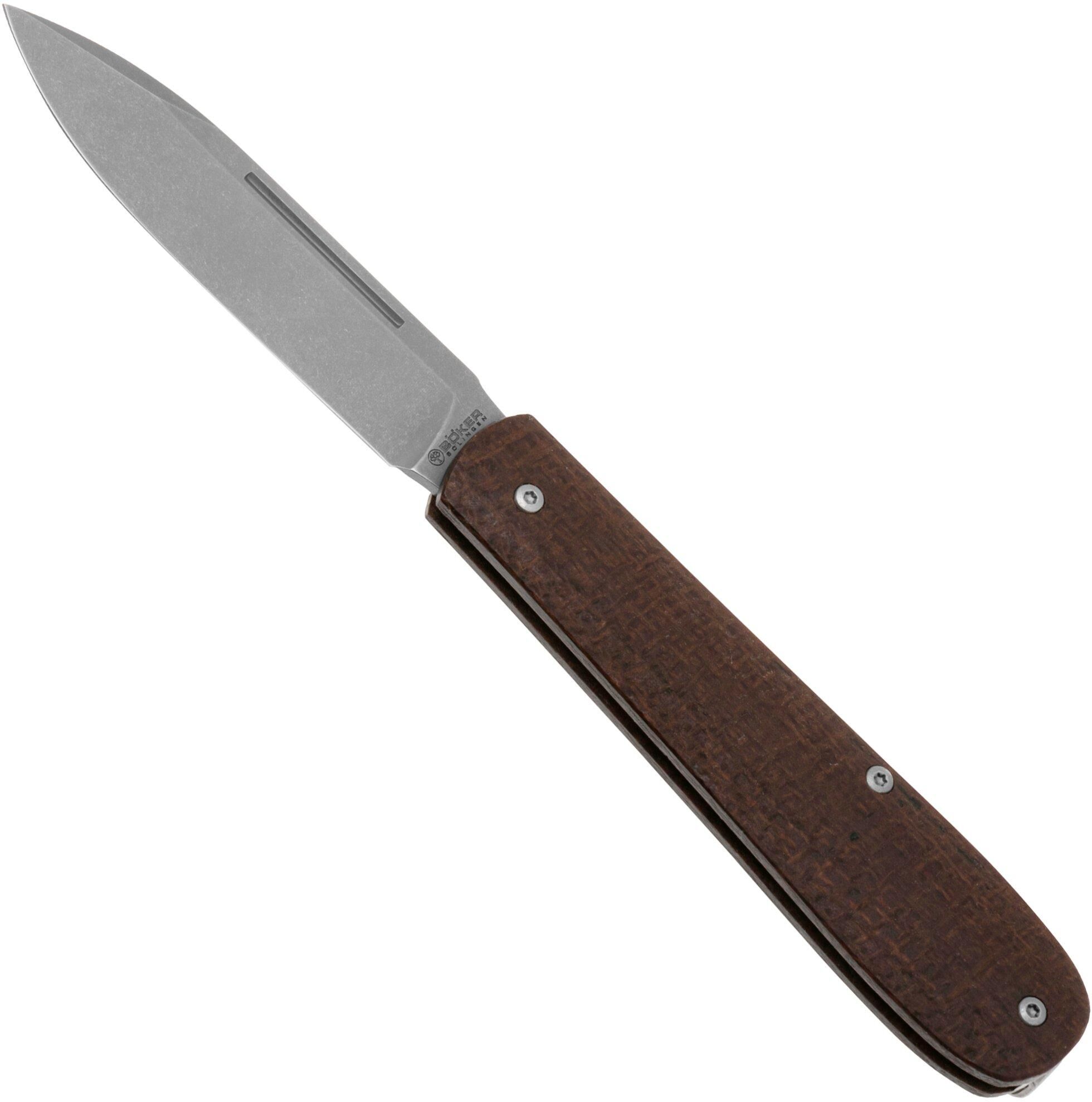 Böker Coffin 112946 Jute Micarta, Slipjoint-Taschenmesser, Chuck Gedraitis Design