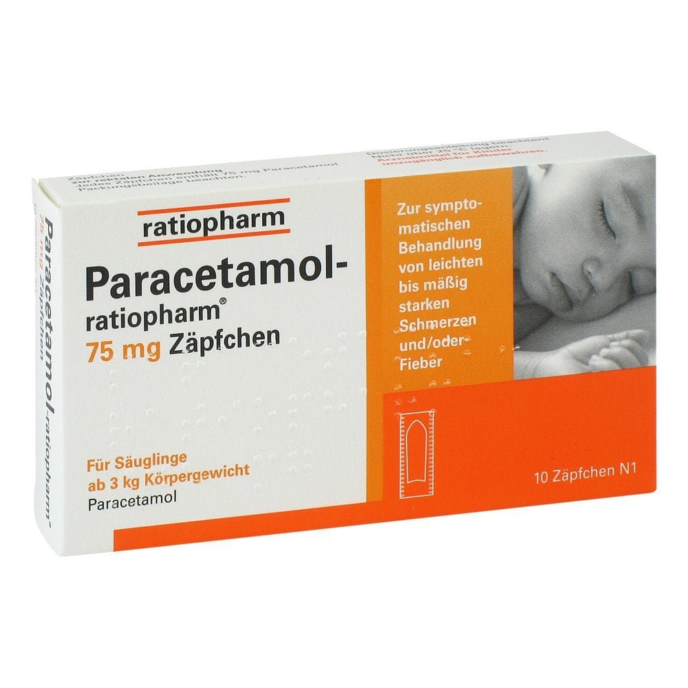 ratiopharm GmbH Paracetamol ratiopharm 75 mg Zäpfchen 09263913