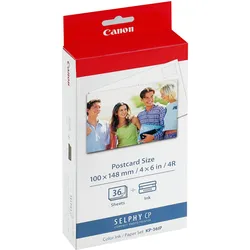 KP-36 IP Papier + Farbband für 36 Ausdrucke der Drucker Selphy CP-Serie
