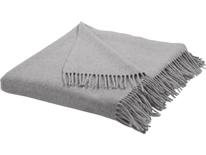 Plaid GOODPRODUCT Mila , silber (silberfarben), B:130cm L:170cm, Schurwolle, Wohndecken, Plaid, aus 100% Schurwolle, Kuscheldecke