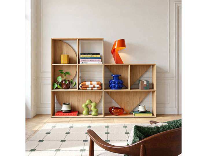 HABITAT - Etagère modulable avec fond en demi-lune - 4 casiers - Design by Marie Matsuura - Uvy