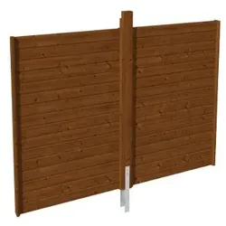Skan Holz Rückwand für Einzelcarports - Profilschalung-Größe 1 nussbaum