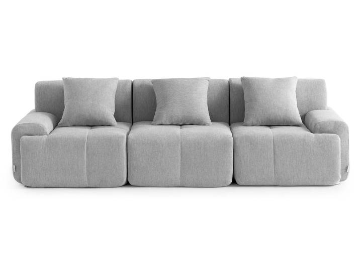 MILYSOFA SOFAMOUS 3-Sitzer-Modulsofa, geradlinig, aus mineralgrauem Chenille-Stoff