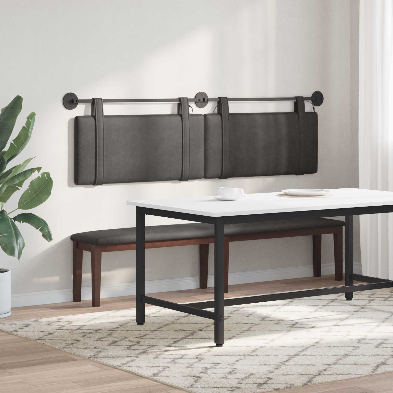 vidaXL Tête de lit suspendue Noir PU antique