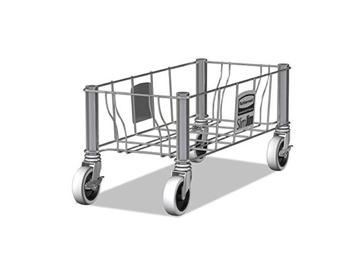 Rubbermaid Commercial Products einzelnes Fahrgestell für Slim Jim® Abfallbehälter 60 oder 87 Liter für Küchen/Klassenzimmer/Büros/Back-of-House-Bereiche Edelstahl 1968468