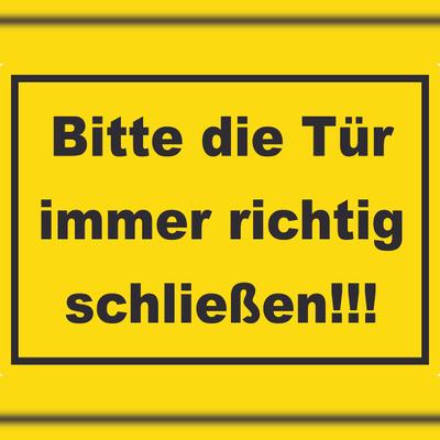 HB-Druck Aufkleber Bitte die Tür immer richtig gelb-schwarz A0 (841x1189mm)