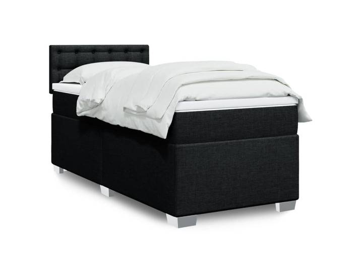vidaXL Boxspringbett, Boxspringbett mit Matratze Schwarz 90x200 cm Stoff