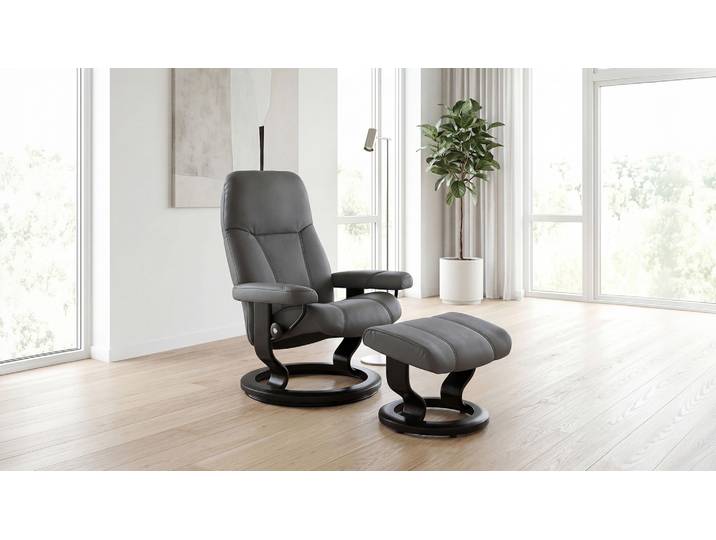 Stressless Sessel Consul M Classic Aktionsmodell Leder grau mit