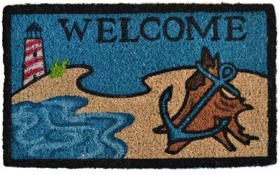 Beach Lighthouse Coir Doormat