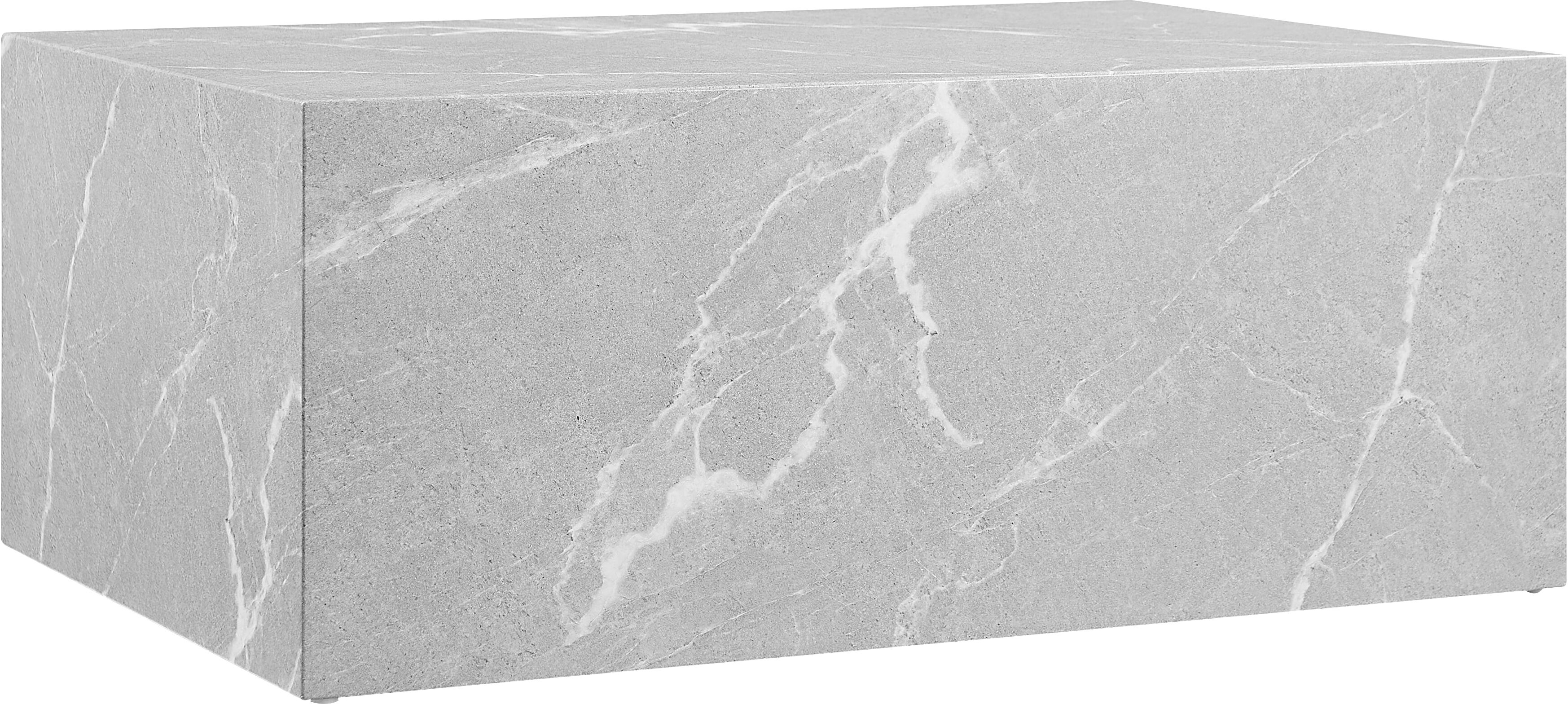 Couchtisch SALESFEVER "Almeria Wohnzimmertisch Stilvoller Beistelltisch 90/60 cm", grau (grau marmoroptik), B:90cm H:35cm T:60cm, MDF, mit Melaminfolie überzogen, Tische, Couchtisch, Eleganz trifft Funktionalität: 90x60cm, Marmoroptik-Folierung