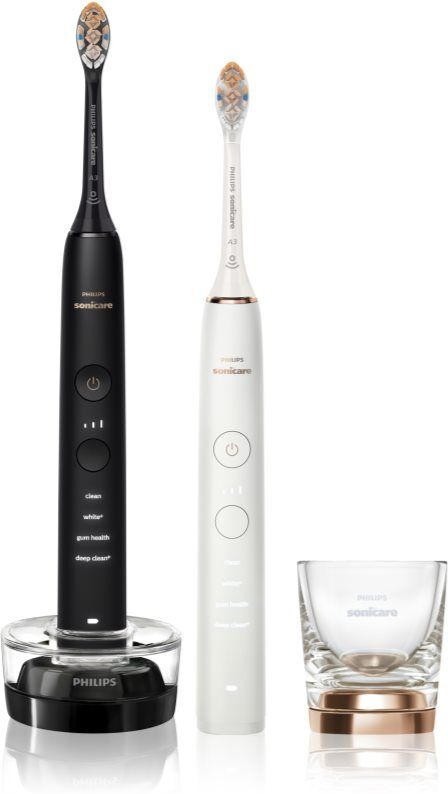 Philips Sonicare 9000 DiamondClean HX9914/69 brosse à dents électrique sonique, 2 supports 2 pcs