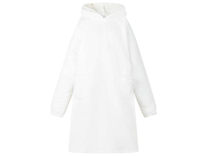 vidaXL Decken-Hoodie Weiß M Fleece und Flanell