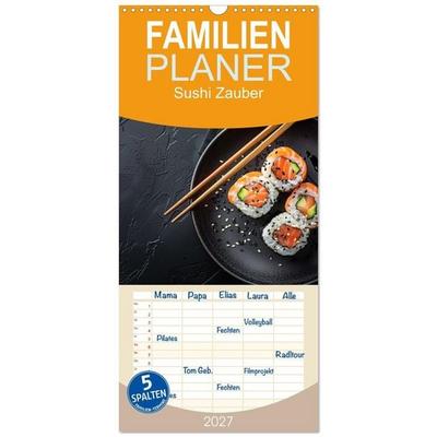 Familienplaner 2027 - Sushi Zauber mit 5 Spalten (Wandkalender, 21 x 45 cm) CALVENDO