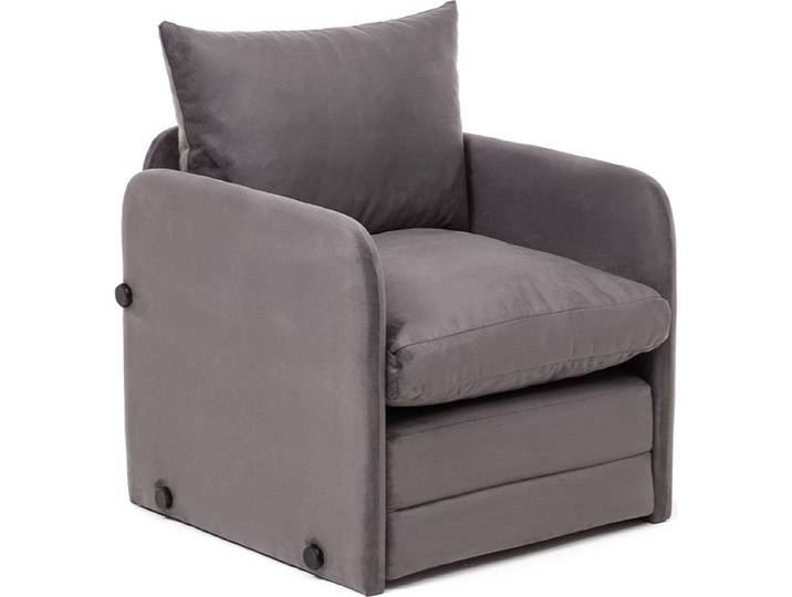 Fauteuil Convertible En Tissu Gris - Luz