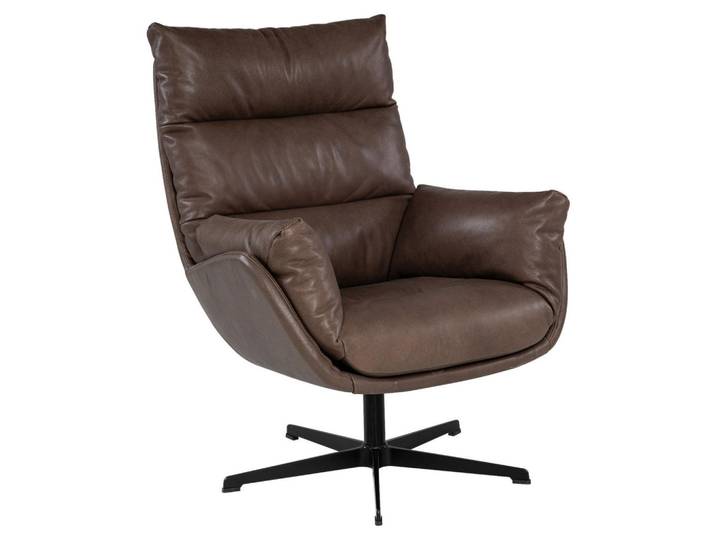 Designwerk Sessel Julia, Dunkelbraun, Metall, Echtleder, Semi-Anilinleder, 80x103x91 cm, Made in EU, Fußauswahl, Stoffauswahl, Wohnzimmer, Sessel, Sonstige Sessel