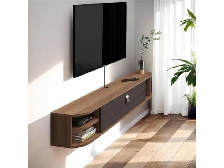Ptasccne tv Schrank Entertainment-Center-Regal mit offenem Stauraum for das Wohnzimmer