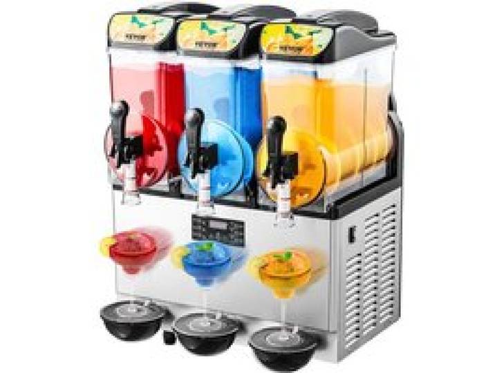 Machine à Granité Commerciale-VEVOR-Triple Cuve 15 L x 3 L-180 Tasses en Acier Inoxydable