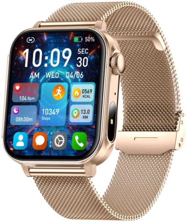 INF T99 Smartwatch kompatibel mit Da Fit - Roségold 1.83 inch Touchscreen, Bluetooth 5.0 BLE, Bluetooth-Anrufe, IP67,