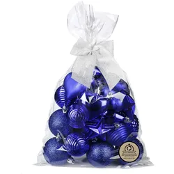 30 Weihnachtskugeln 5-7cm Kunststoff Sterne Zapfen Herzen Mix Christbaumkugeln