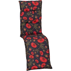 Relaxsesselauflage Trondheim ca. 170x46cm Schwarz Mohnblume