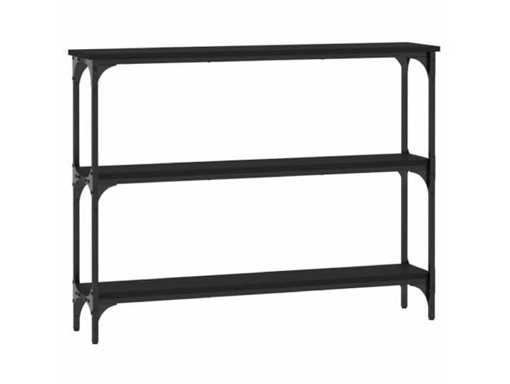 Favemtsl Konsolentisch Schwarz 100x22,5x75 cm Beistelltisch Flur Schlanker Sofatisch aus Holzwerkstoff und Metall fuer Flur, Wohnzimmer und Schlafzimmer mit verstellbaren Fuessen.