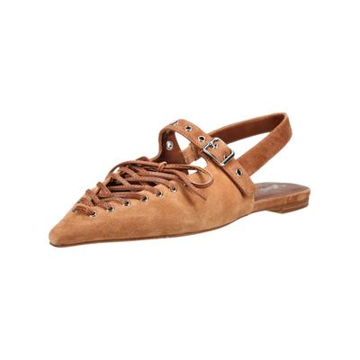 Ballerina JEFFREY CAMPBELL "Jeffrey Campbell Ballerinas Leder", Damen, Gr. 38, braun (tan), Leder, Schuhe Ballerina