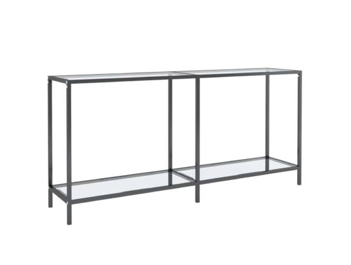 MNCVXAXG Konsolentisch, transparent, 160 x 35 x 75,5 cm, aus gehärtetem Gehärtetes Glas, pulverbeschichteter Stahl, Farbe transparent, Aufbewahrungsregal, Wandbefestigung, Montage