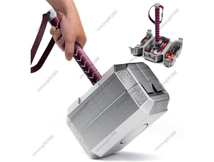 Kit d'outils multifonctionnel style marteau de Thor, ensemble d'outils pour la maison, organisateur, ornement de bureau