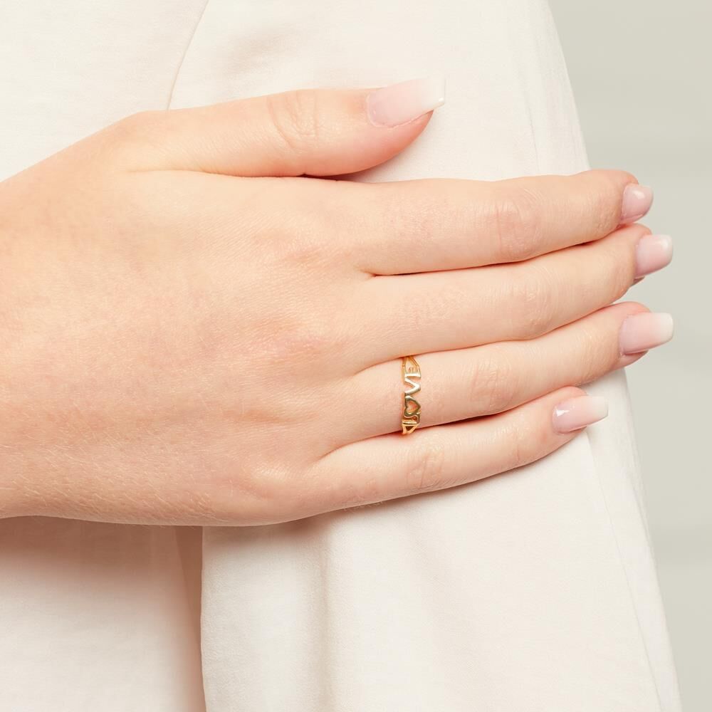 Unique Ring Love-Schriftzug 333er Gold gold