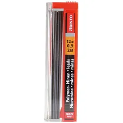 Aristo, Bleistiftminen, Feinminen (12 Stk., 0.90 mm, 2B)