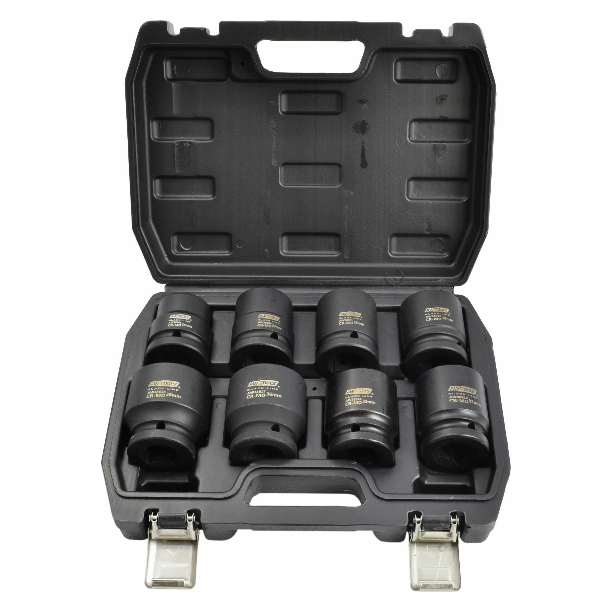 Awtools IMPACT STECKSCHLÜSSEL-SET 3/4 8-tlg. SCHWARZE LINIE (AW38851BL)
