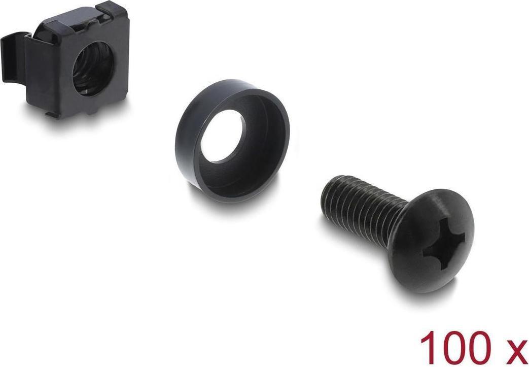 Delock Rackmontageset voor 10 inch en 19 inch, 100 stuks, zwart