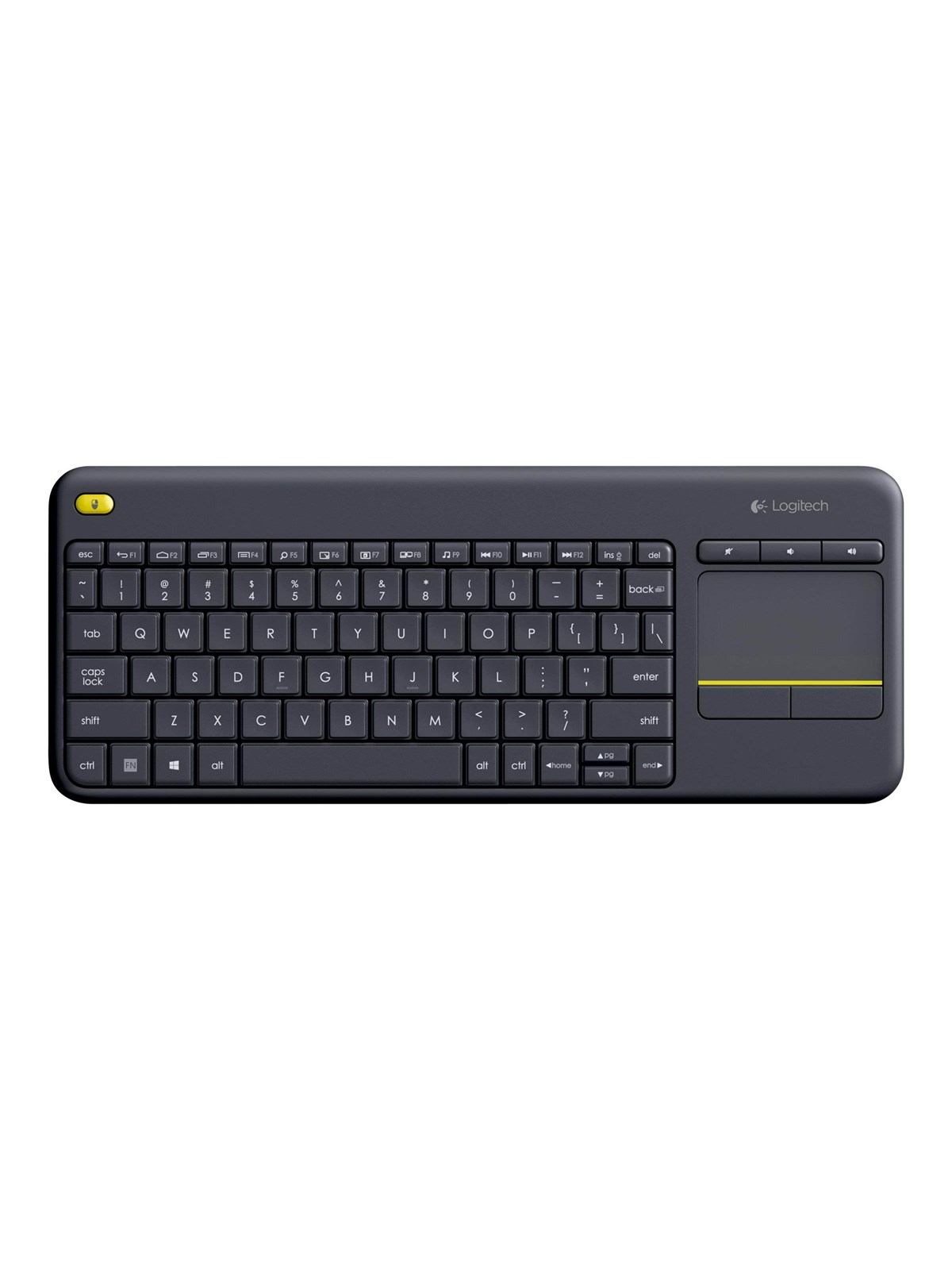 Logitech K400 Plus Ergonomic Wireless Touch - Tastatur - Schweiz - Schwarz