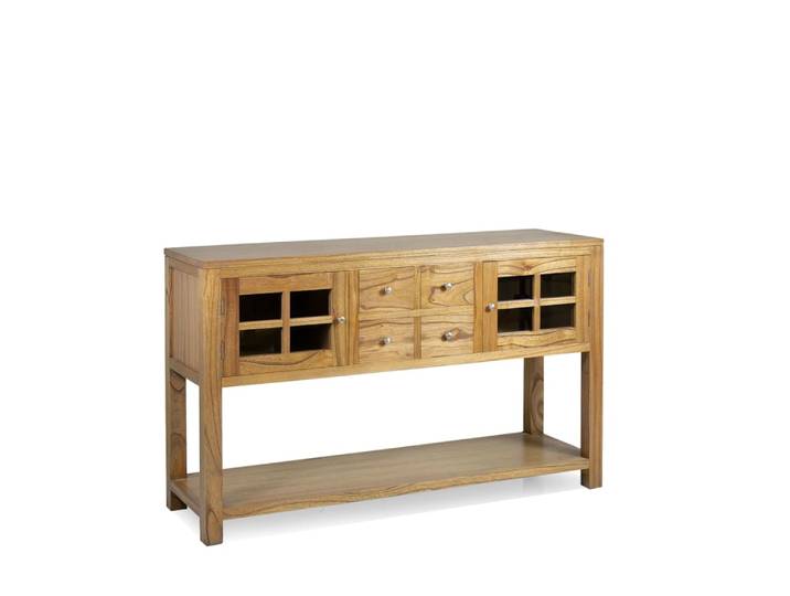 Console en bois beige L 128 cm