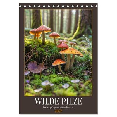 WILDE PILZE - Essbare, giftige und seltene Pilzarten (Tischkalender 2027 DIN A5 hoch), CALVENDO Monatskalender